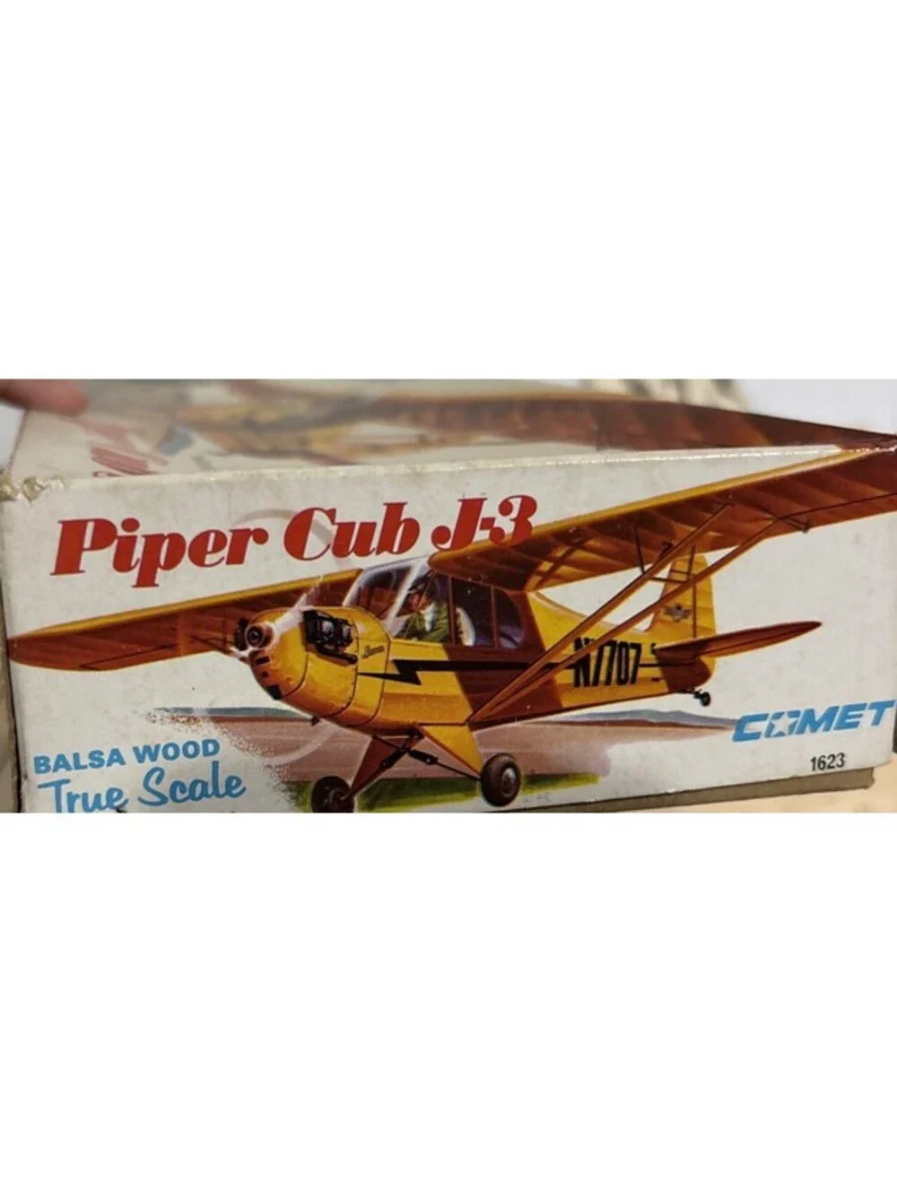 Comet Super Stars Piper Cub J-3 Kit 1623 25.5” Wingspan New Open Box All Pieces